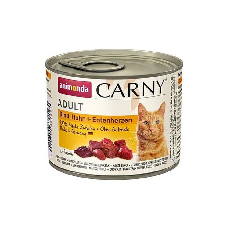 Animonda CARNY® cat Adult hovädzie,kura a kačacie srdiečka bal. 6 x 200 g konzerva